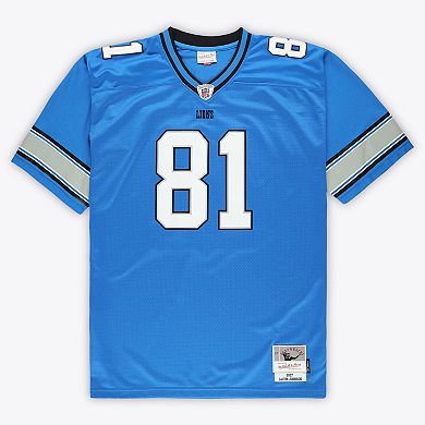 Men's Mitchell & Ness Calvin Johnson Blue Detroit Lions Big & Tall 2007 Legacy Retired Player Jersey