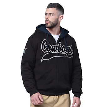 Men's Starter Black Dallas Cowboys Big Shot Full-Zip Double Hoodie