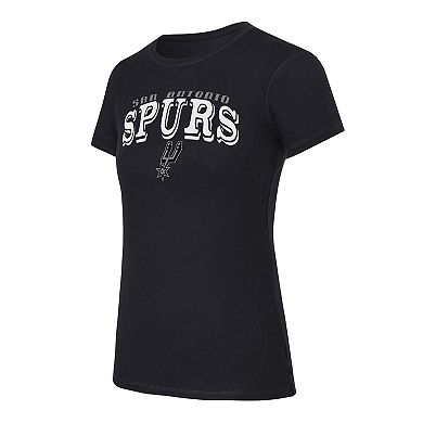Women's Concepts Sport Black/Silver San Antonio Spurs Avondale T-Shirt & Pants Flannel PJ Set