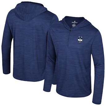 Men's Colosseum Navy UConn Huskies Always Sunny Lightweight Quarter-Zip Hoodie