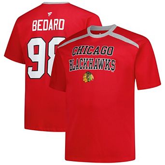 Men's Profile Connor Bedard Red Chicago Blackhawks Big & Tall Name & Number T-Shirt