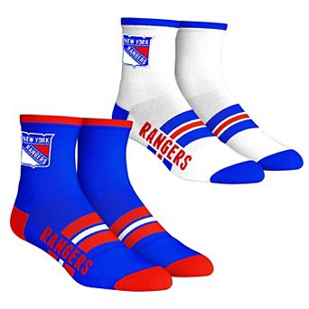 Unisex Rock Em Socks New York Rangers 2-Pack Multi Stripe Quarter Socks Set