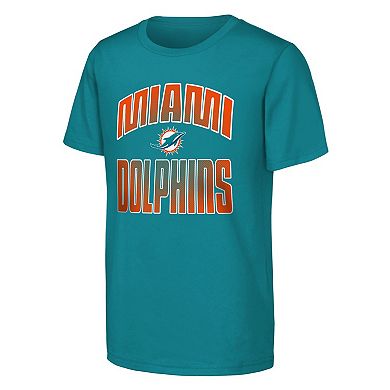 Youth Outerstuff Aqua Miami Dolphins Never Quit 2-Pack T-Shirt Set