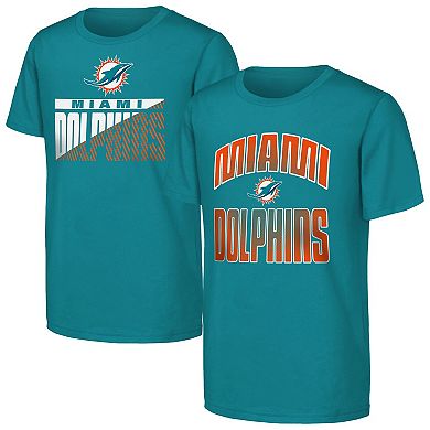 Youth Outerstuff Aqua Miami Dolphins Never Quit 2-Pack T-Shirt Set