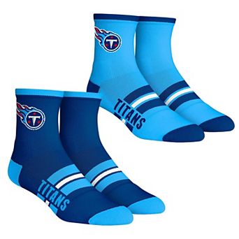 Unisex Rock Em Socks Tennessee Titans 2-Pack Multi Stripe Quarter Socks Set