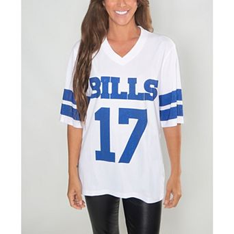 Women's Cuce Josh Allen White Buffalo Bills Crystal V-Neck Tunic