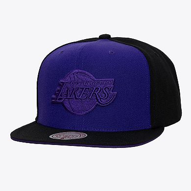 Men's Mitchell & Ness Purple/Black Los Angeles Lakers Color Pop Snapback Hat