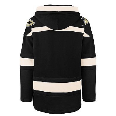 Men's '47 Black Anaheim Ducks Superior Lacer Hoodie