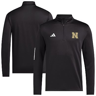 Men's adidas Black Nebraska Huskers Half-Zip Golf Jacket