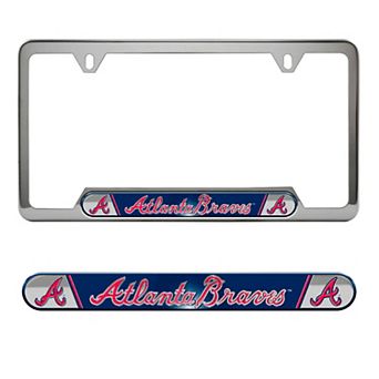 Logo Brands Atlanta Braves Embossed License Plate Frame