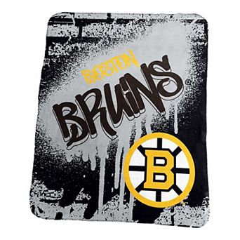 "Logo Brands Boston Bruins 50"" x 60"" Classic Graffiti Fleece Throw Blanket"
