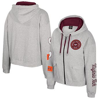 Women's Colosseum Gray Virginia Tech Hokies Alfie Full-Zip Hoodie Jacket