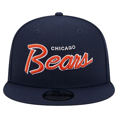 Men's New Era Navy Chicago Bears Main Script 9FIFTY Snapback Hat