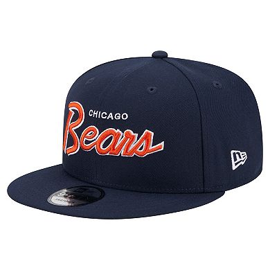 Men's New Era Navy Chicago Bears Main Script 9FIFTY Snapback Hat