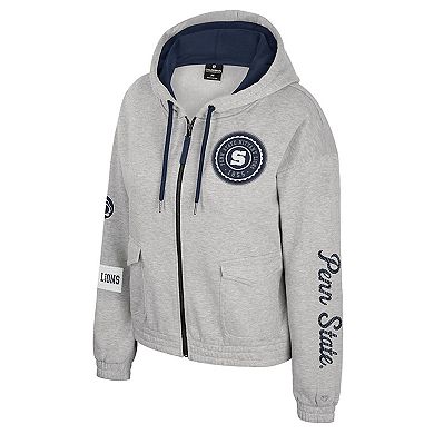 Women's Colosseum Gray Penn State Nittany Lions Alfie Full-Zip Hoodie Jacket