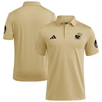 Men's adidas Tan Kansas Jayhawks Salute to Service Ultimate365 Solid Polo