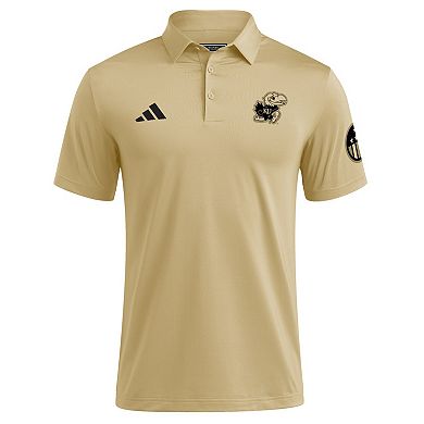 Men's adidas Tan Kansas Jayhawks Salute to Service Ultimate365 Solid Polo