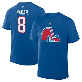 Men's Fanatics Cale Makar��Blue Colorado Avalanche Heritage Authentic Stack Name & Number T-Shirt