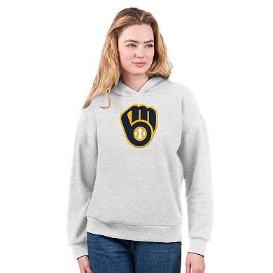 Women's G-III 4Her by Carl Banks Navy/Bright Heather Ceramic Milwaukee Brewers T-Shirt and Hoodie Combo Pack