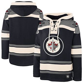 Men's '47 Navy Winnipeg Jets Superior Lacer Lace-up Hoodie