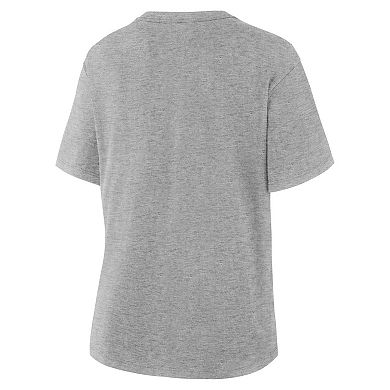 Women's Fanatics Heather Gray Los Angeles Dodgers 2025 World Series Champions Locker Room Replica T-Shirt