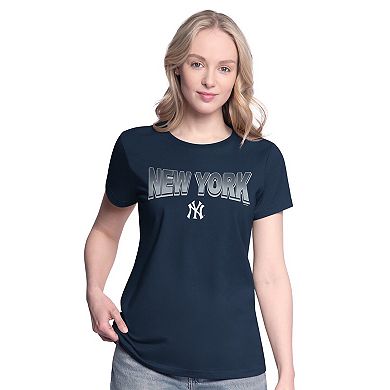 Women's G-III 4Her by Carl Banks Navy/Bright Heather Ceramic New York Yankees T-Shirt and Hoodie Combo Pack