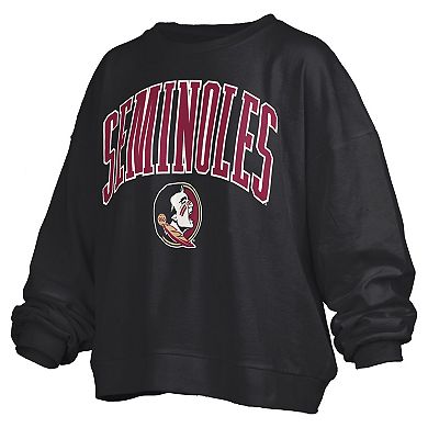 Women's Pressbox Black Florida State Seminoles Janise Fleece Sweatshirt