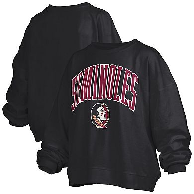 Women's Pressbox Black Florida State Seminoles Janise Fleece Sweatshirt