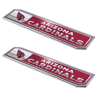 Logo Brands Arizona Cardinals 2-Pack Embossed Truck Emblem Set