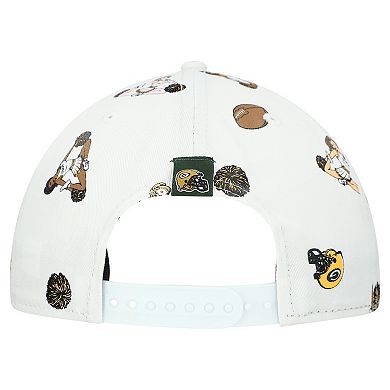 Men's New Era White Green Bay Packers Team Cheer 19TWENTY Snapback Hat
