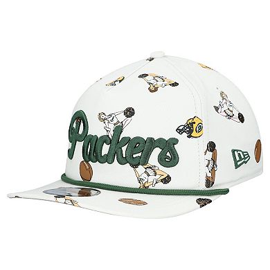 Men's New Era White Green Bay Packers Team Cheer 19TWENTY Snapback Hat