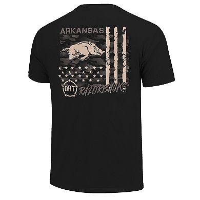 Men's Black Arkansas Razorbacks Comfort Colors OHT Camo Overlay T-Shirt