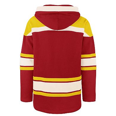 Men's '47 Red Calgary Flames Superior Lacer Lace-up Hoodie