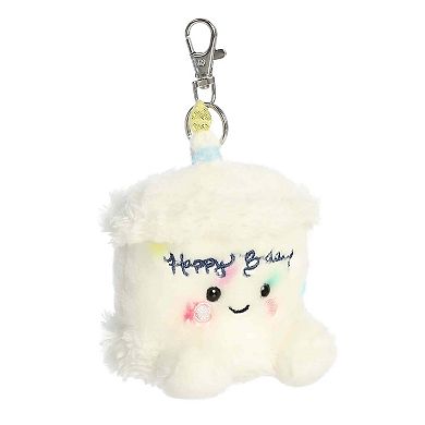 Aurora Mini White Adorable Clip-On 4" Happy B'Day Cake Palm Pals