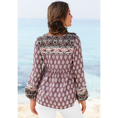 Lascana Women's Boho Long Sleeve Top