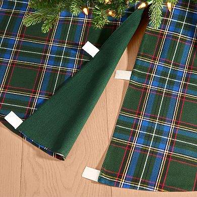 Threadmade Stowe Tartan Plaid Christmas Tree Skirt, 48"x 48" Round
