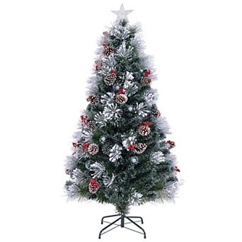 Costway 5/6/7 FT Flocked Christmas Tree Artificial Xmas Tree