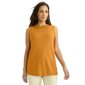 Jessica London Women's Plus Size Crochet Trim Shell