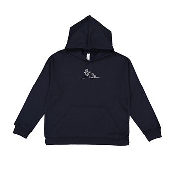 Embroidered Snowman Outline - Youth Graphic Hoodie