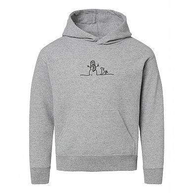 Embroidered Snowman Outline - Youth Graphic Hoodie