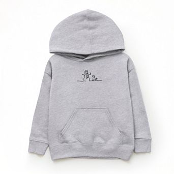 Embroidered Snowman Outline - Youth Graphic Hoodie