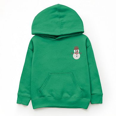 Embroidered White Snowman - Youth Graphic Hoodie