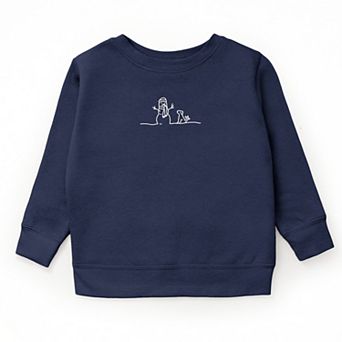 Embroidered Snowman Outline - Youth Graphic Sweatshirt
