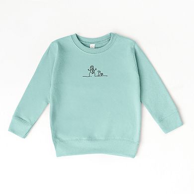Embroidered Snowman Outline - Toddler Graphic Sweatshirt