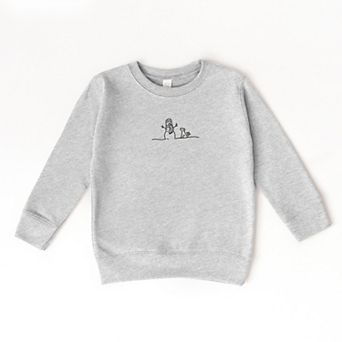 Embroidered Snowman Outline - Toddler Graphic Sweatshirt