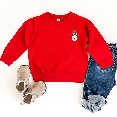 Embroidered White Snowman - Toddler Graphic Sweatshirt