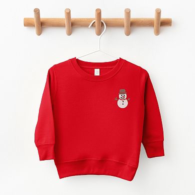 Embroidered White Snowman - Toddler Graphic Sweatshirt