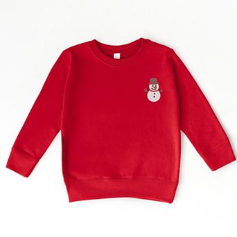 Embroidered White Snowman - Toddler Graphic Sweatshirt