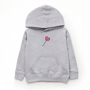 Embroidered Heart Lollipop - Youth Graphic Hoodie