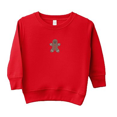 Embroidered Gingerbread Man - Toddler Graphic Sweatshirt